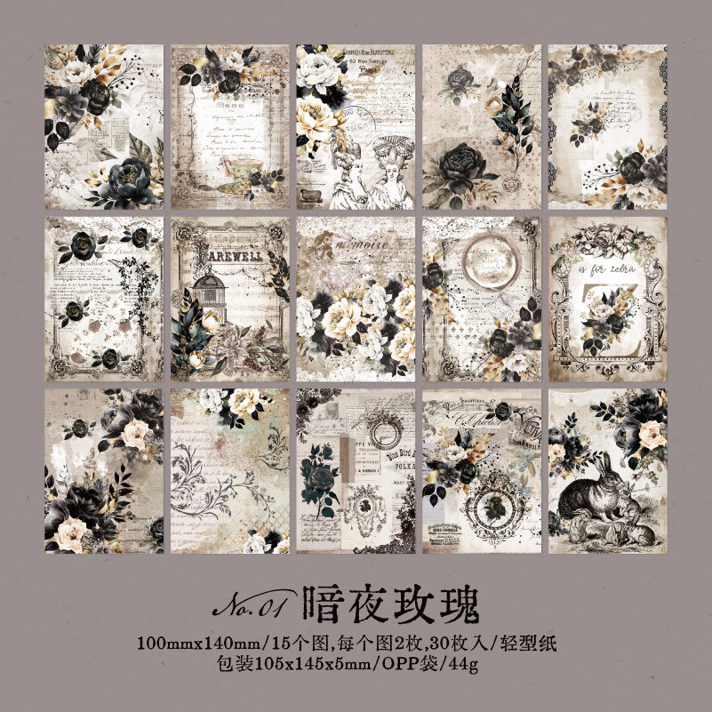30pcs Vintage Notepad Stickers MJZSH