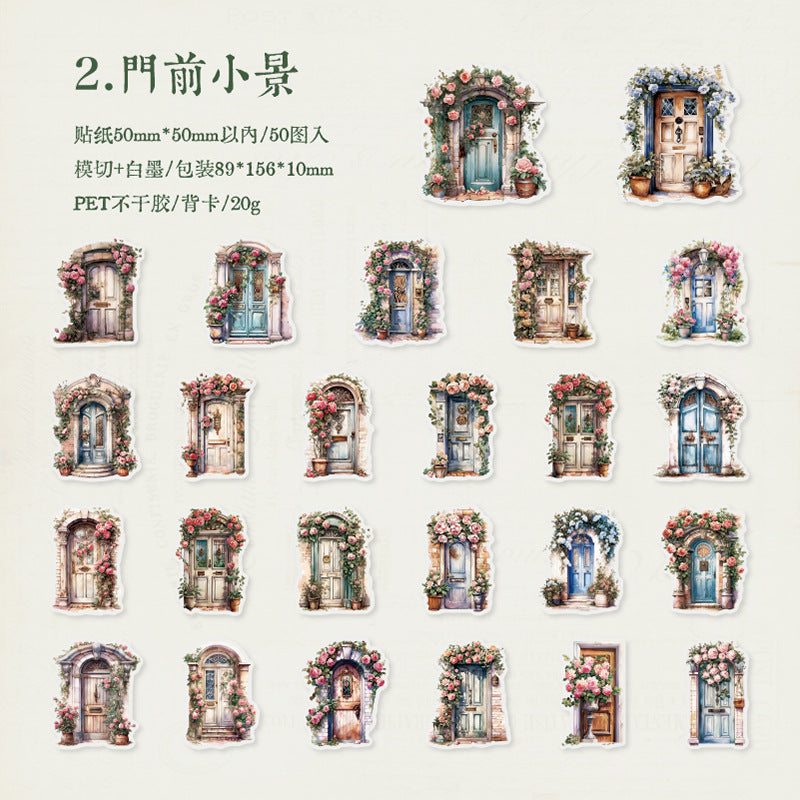 50 Pcs Window PET Stickers PHJGNCQ