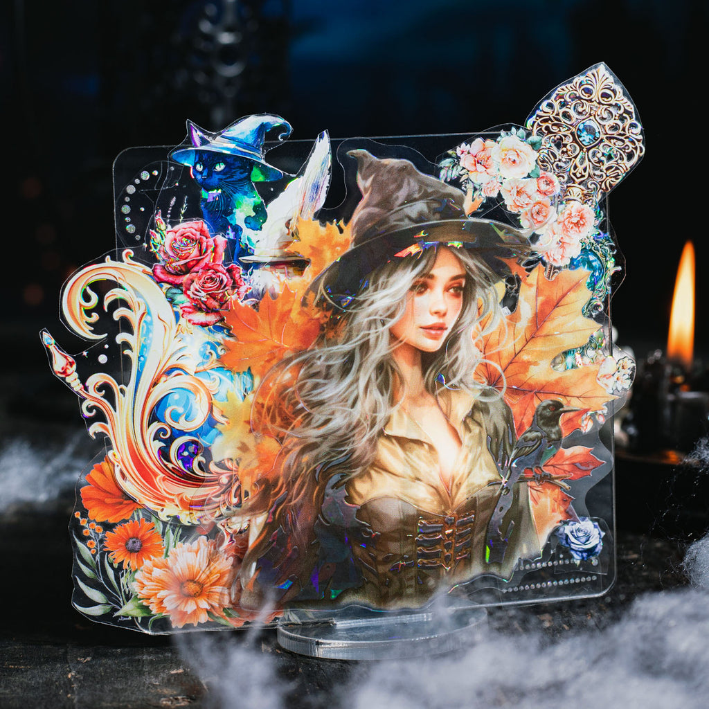 5 Pcs Witch PET Stickers MFNW