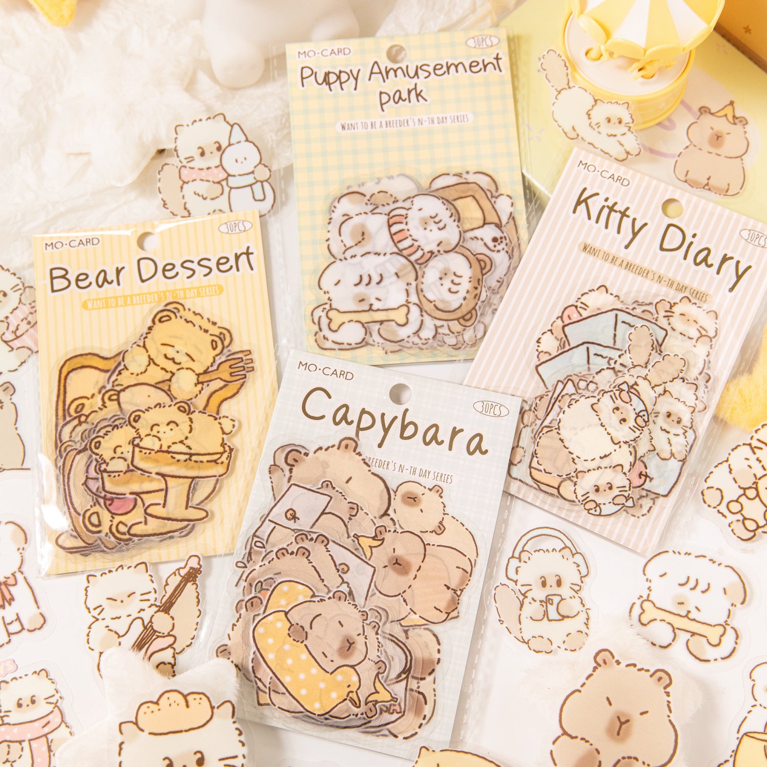 30 Pcs Cute Animal PET Stickers SYYNT