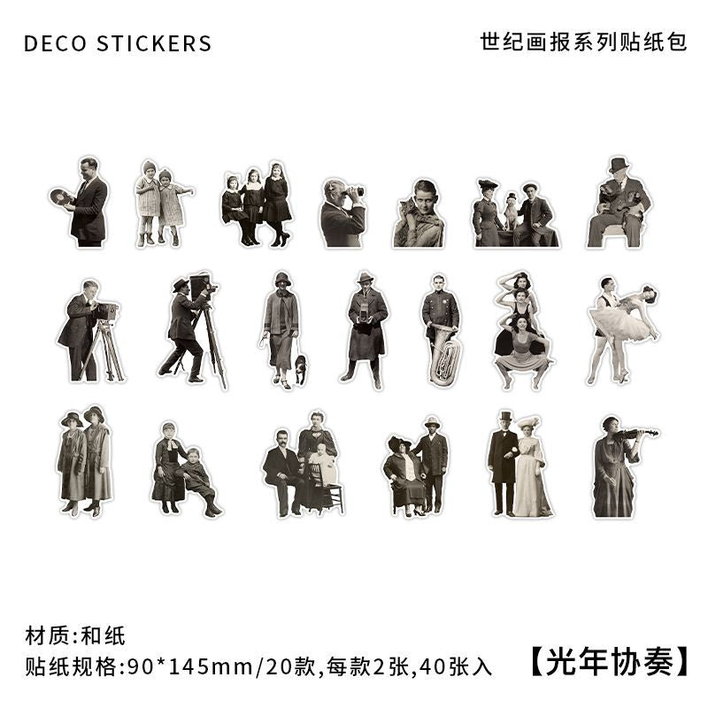 20 Pcs European Characters Stickers SJHB