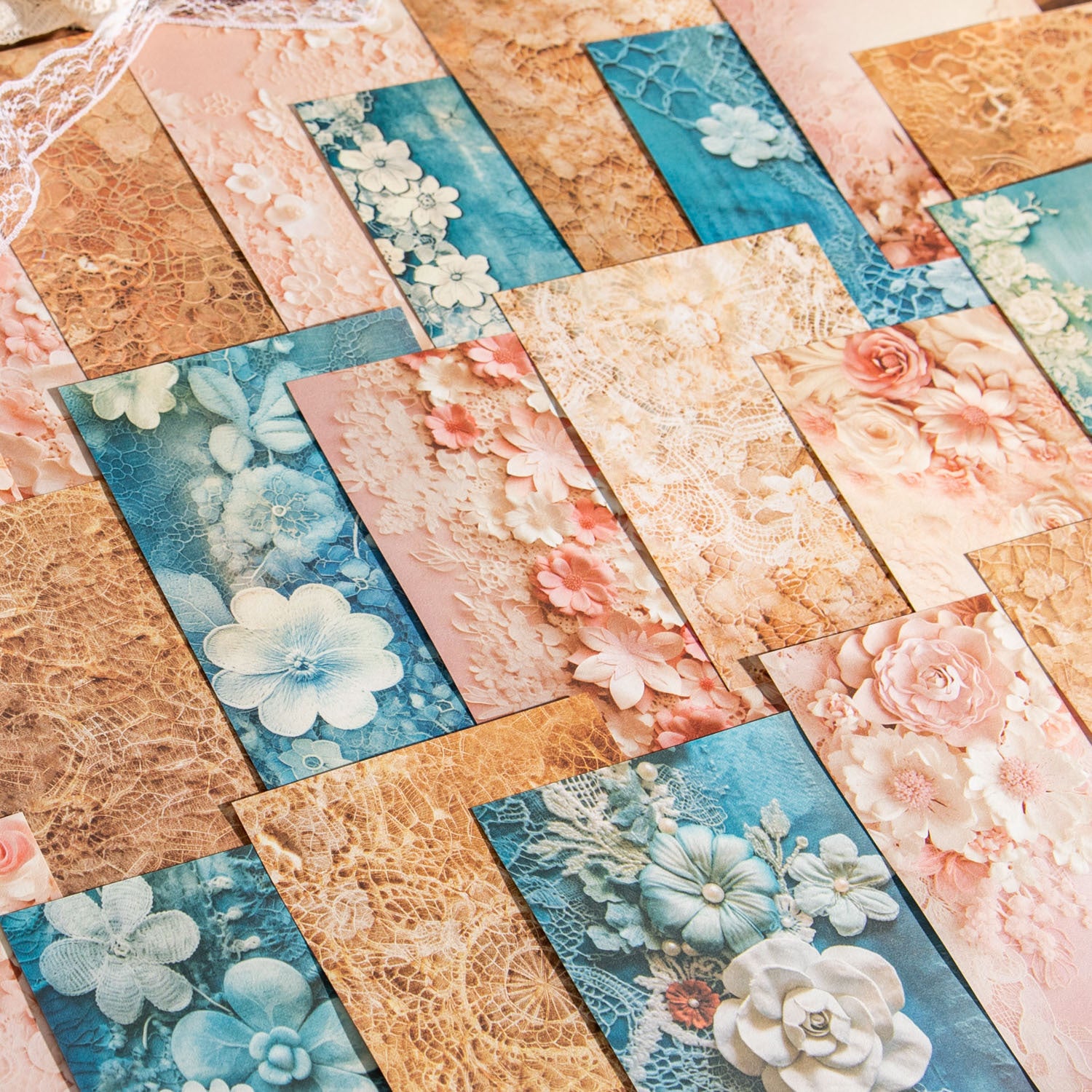 30 Pcs Floral Scrapbook Paper LMGF