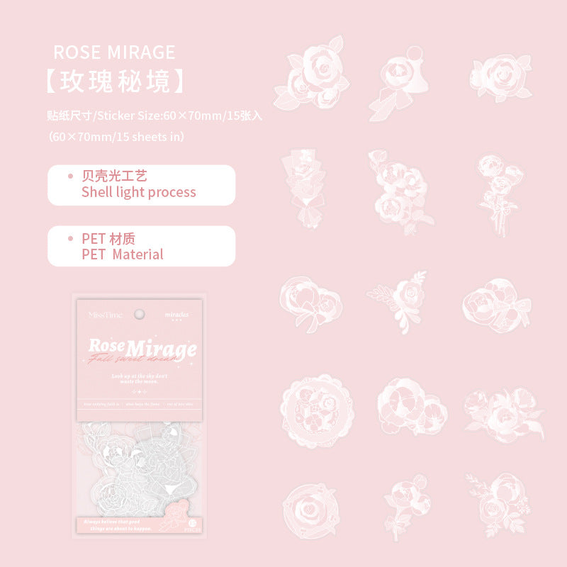 10pcs White Ink PET Stickers MGMY