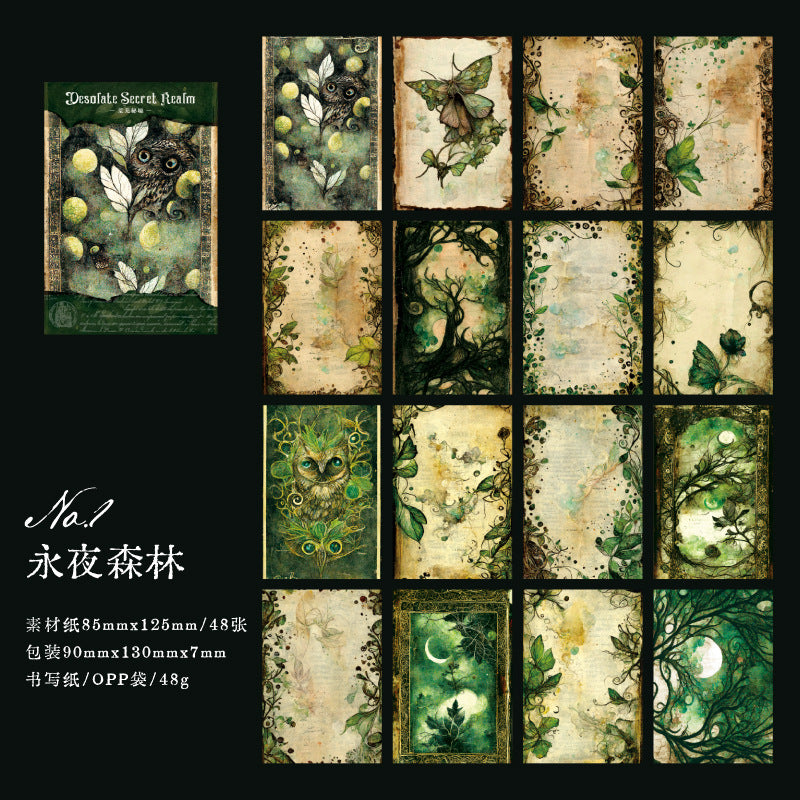 48pcs Vintage Scrapbook Paper HWMJ