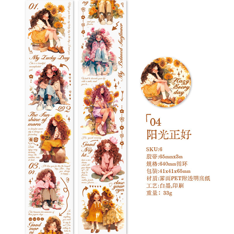 1 Roll Coffee Theme PET Stickers MLRC