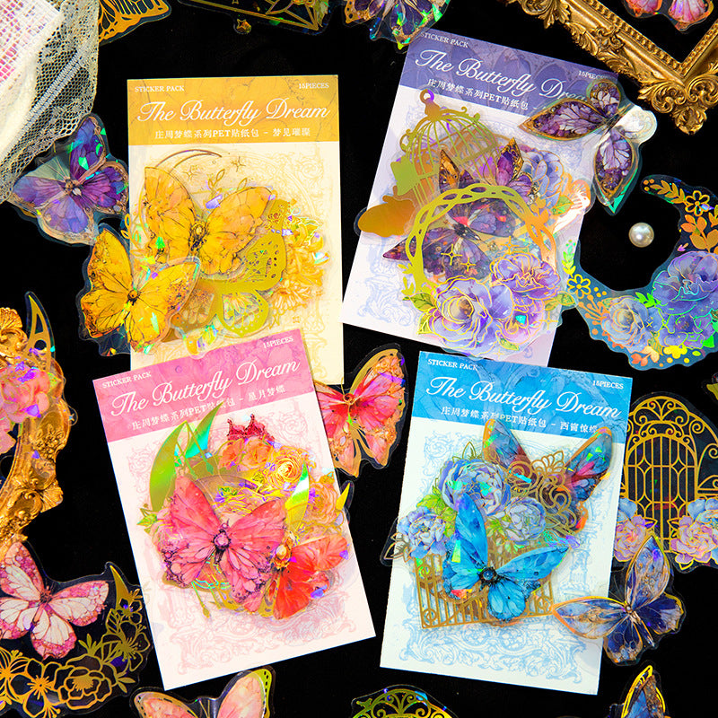 15pcs PET Butterfly Stickers ZZMD