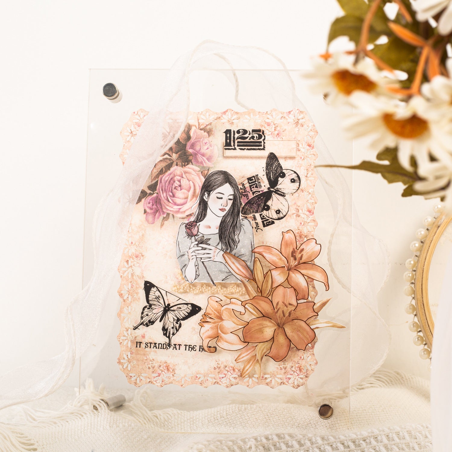 10pcs Lace Scrapbook Paper YYHF