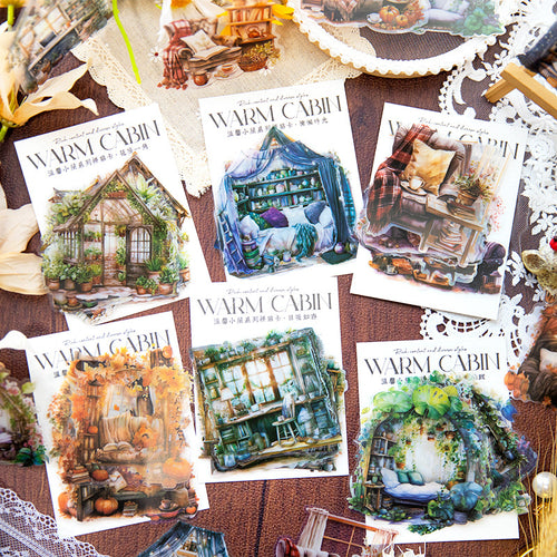 10pcs PET House Stickers WXXW