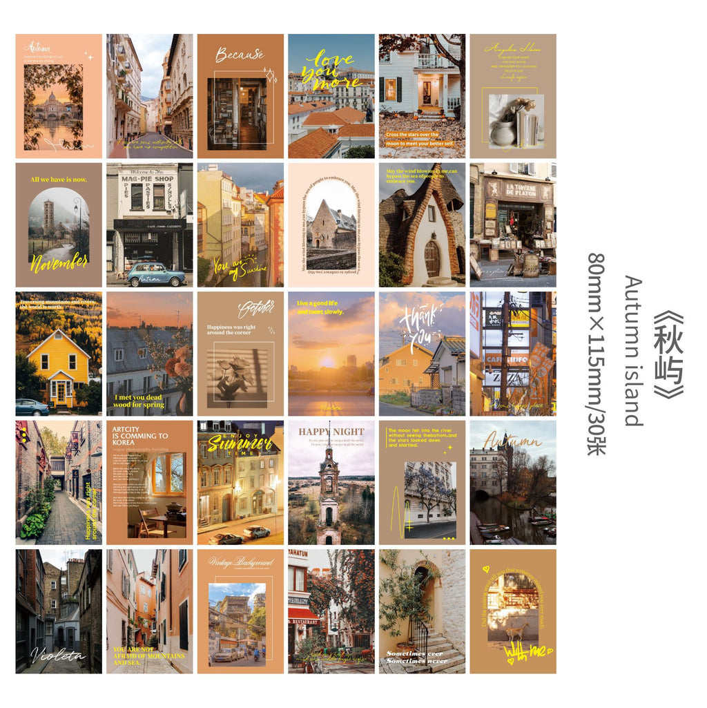 30 Sheets Landscape Stickers Book SJYN