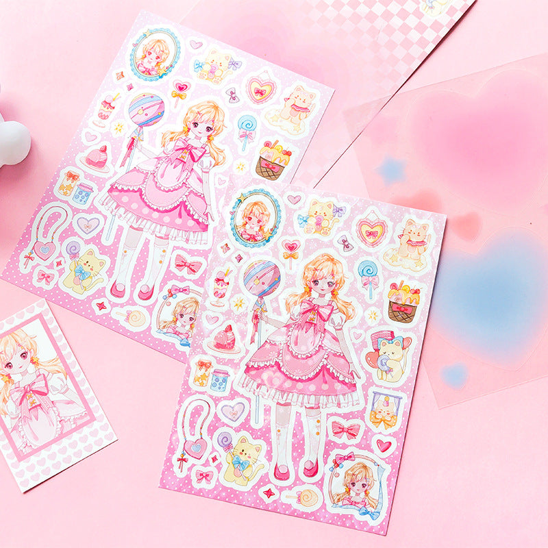 2 pcs Carton Girl Stickers LMLR