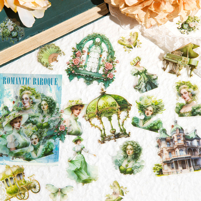 30 Pcs Baroque Theme PET Stickers LMBKL