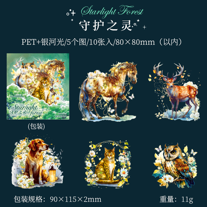 10 Pcs Forest PET Stickers XGSL