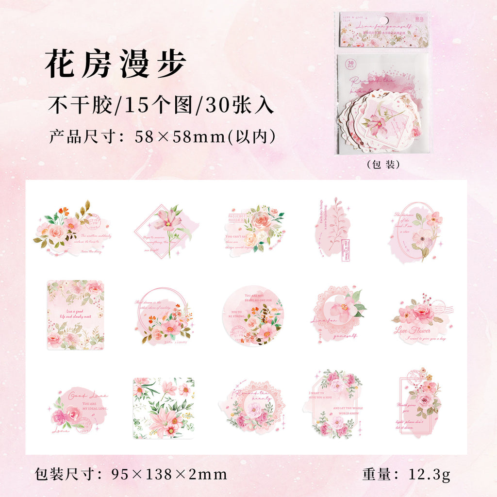 30pcs Flower Stickers WRHJ