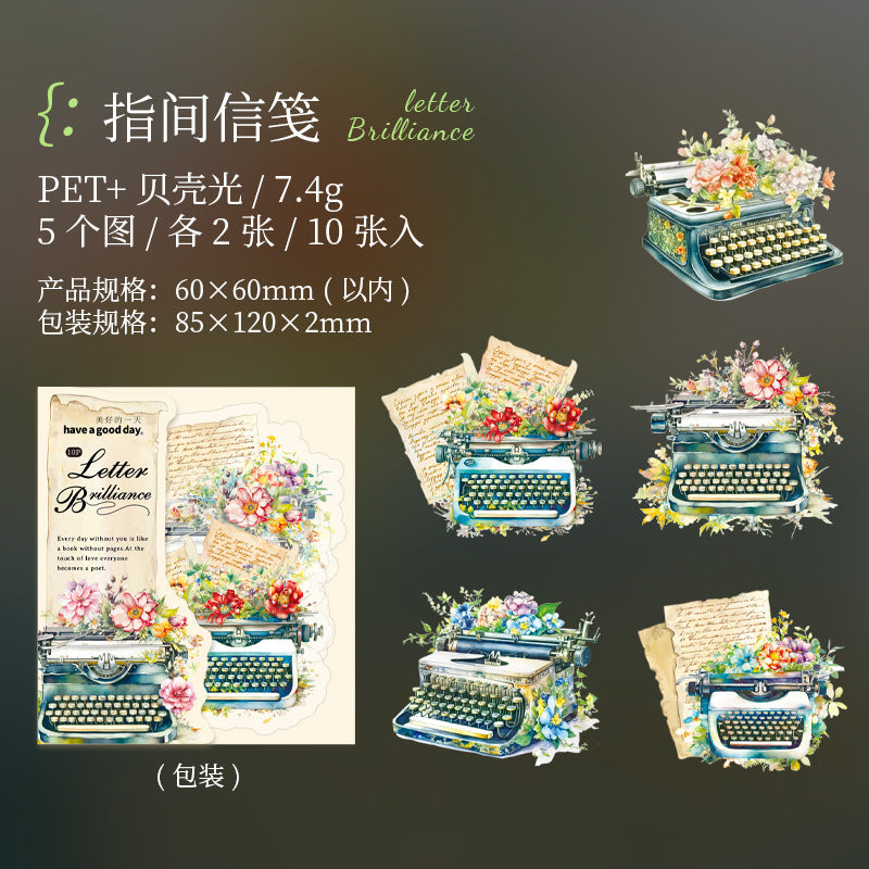 10pcs Vintage PET Stickers SXYC