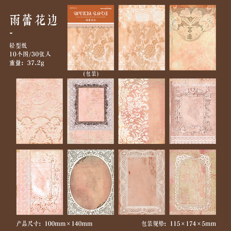 30 Sheets Vintage Scrapbook Paper MXLS