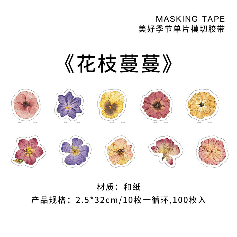 100 Pcs Washi Tape Stickers MHJJ