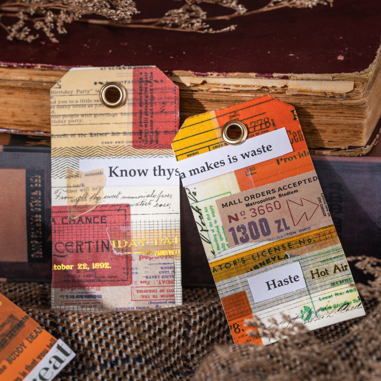 20pcs Vintage Ticket Stickers SJLC