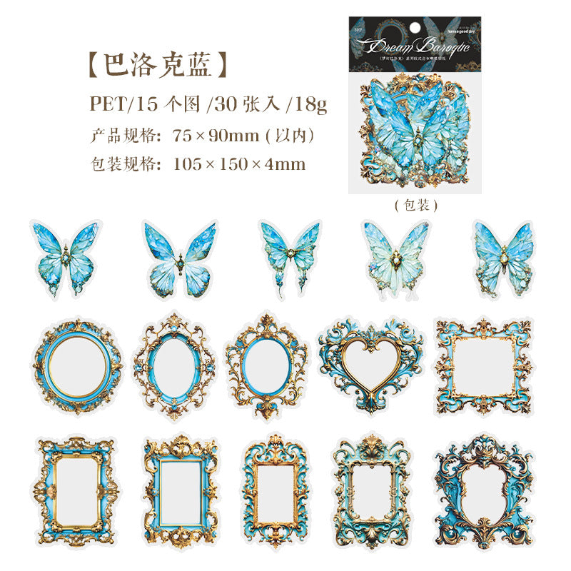 30pcs Vintage Frame Stickers MHBLK