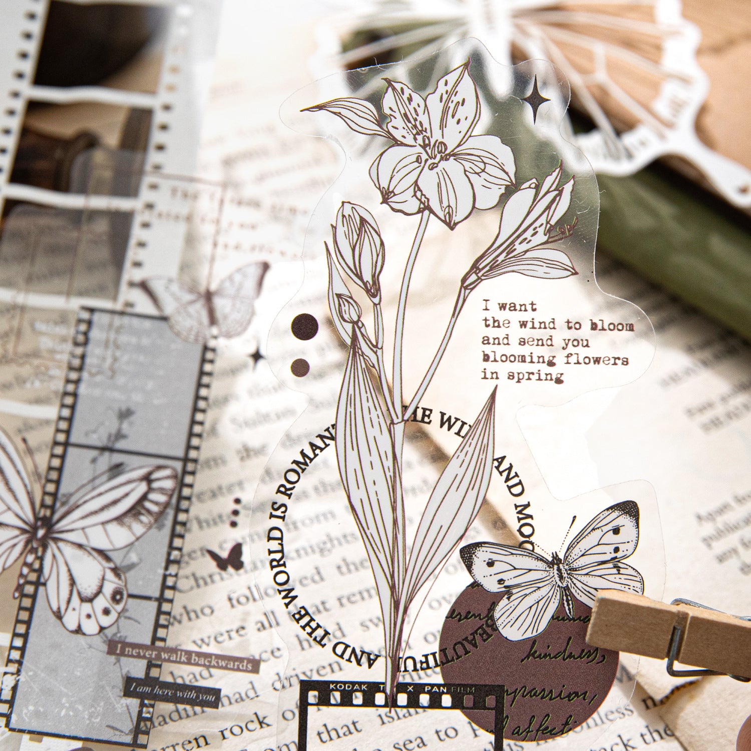 10 Pcs Junk Journal PET Stickers JPHYL