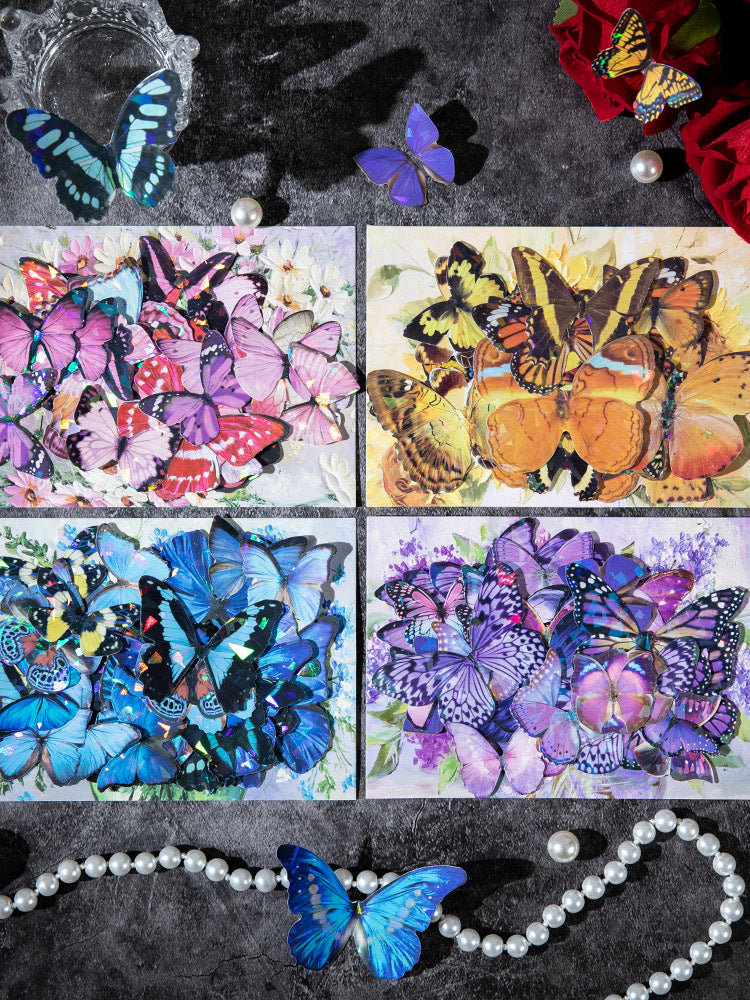 30PCS PET Butterfly Stickers HDYJ