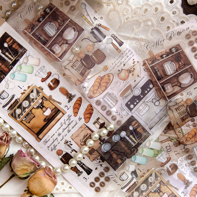 4 Pcs Vintage PET Stickers QYFDDF
