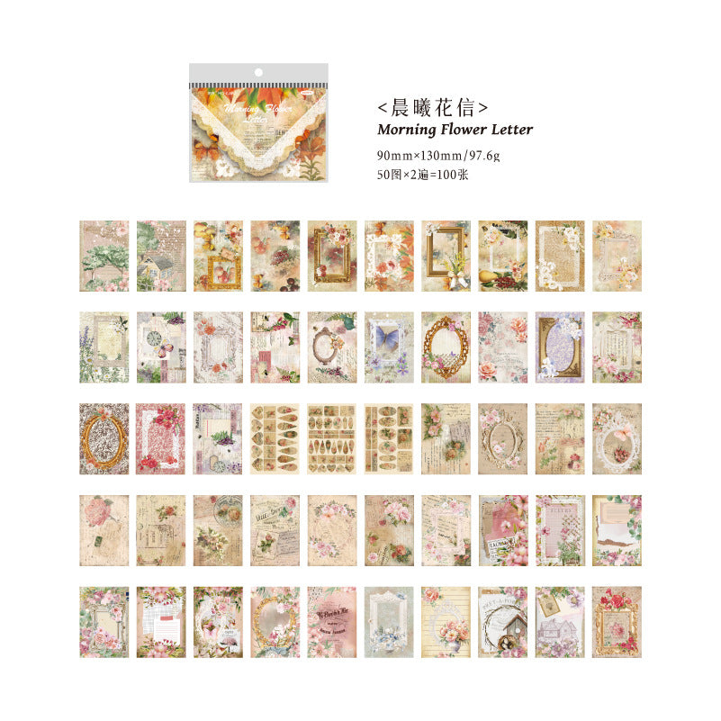 100 Sheets Vintage Scrapbook Paper SNHJ