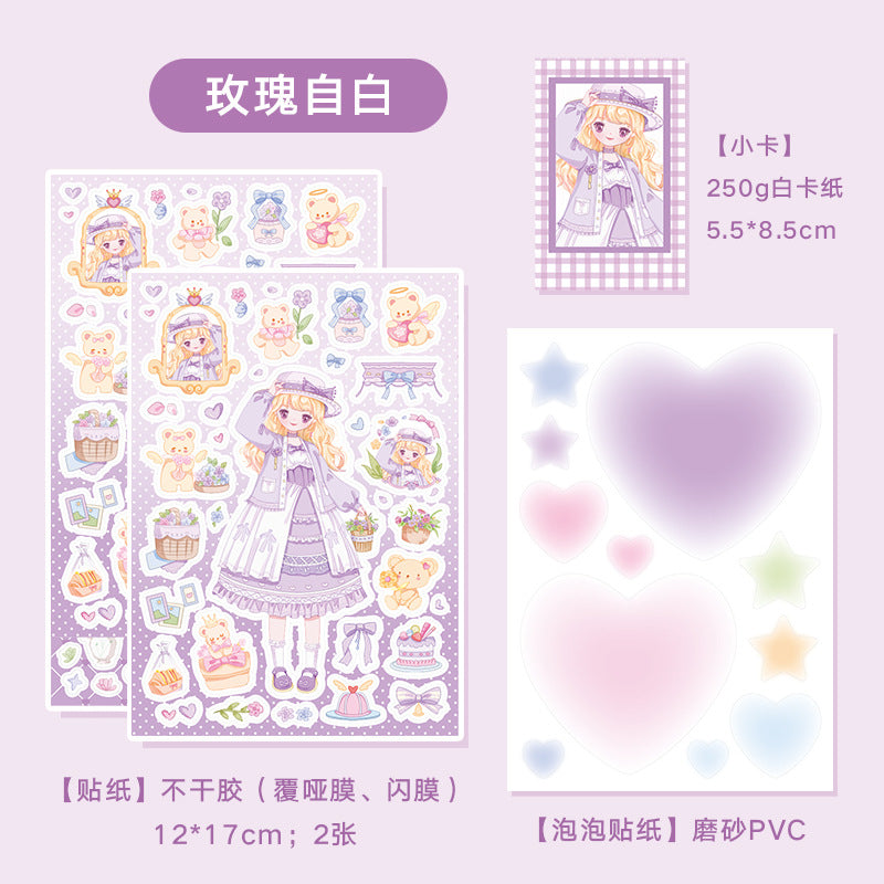 2 pcs Carton Girl Stickers LMLR