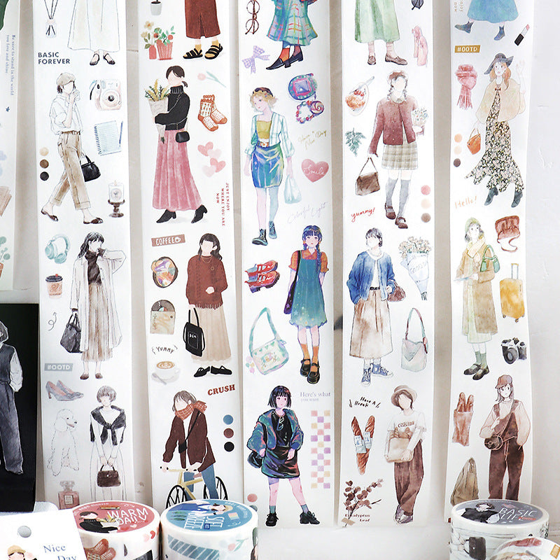 1 Roll Girl Washi Stickers JRCD