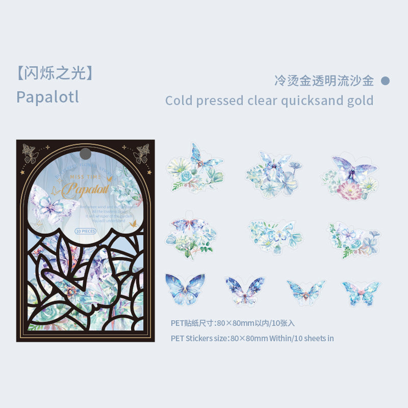 10pcs Flower and Butterfly PET Stickers SSZG