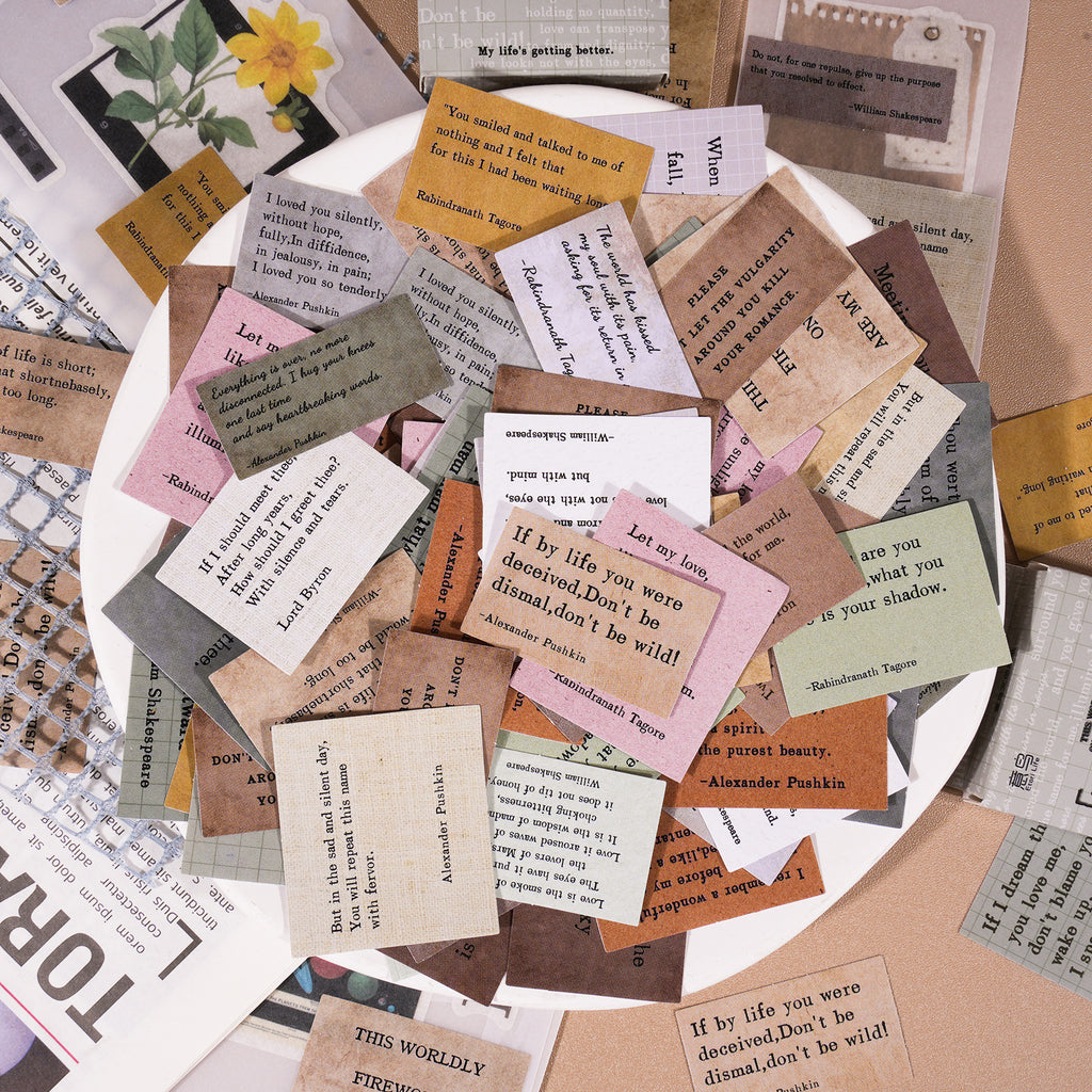 46pcs Famous Quotes Stickers PZXL