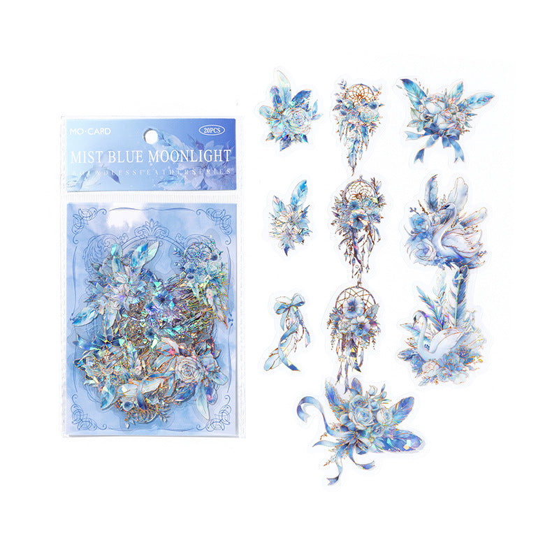 20pcs PET Feather Stickers WJYM