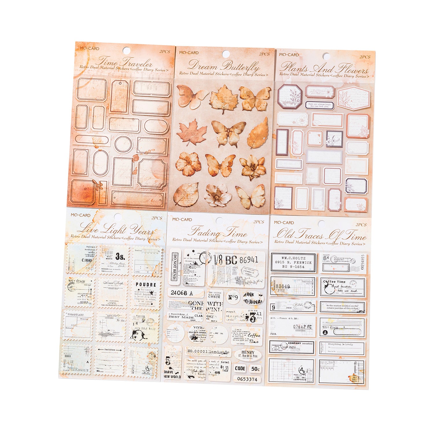 2 Pcs Vintage Junk Journal Stickers KFRJ