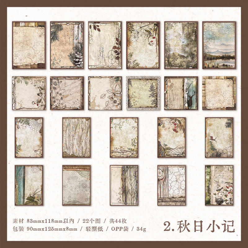 44 Pcs Vintage Scrapbook Paper BXTH