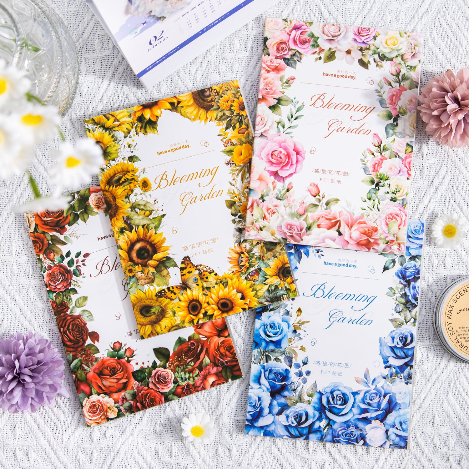 20 sheets PET Flower Stickers SFDHY