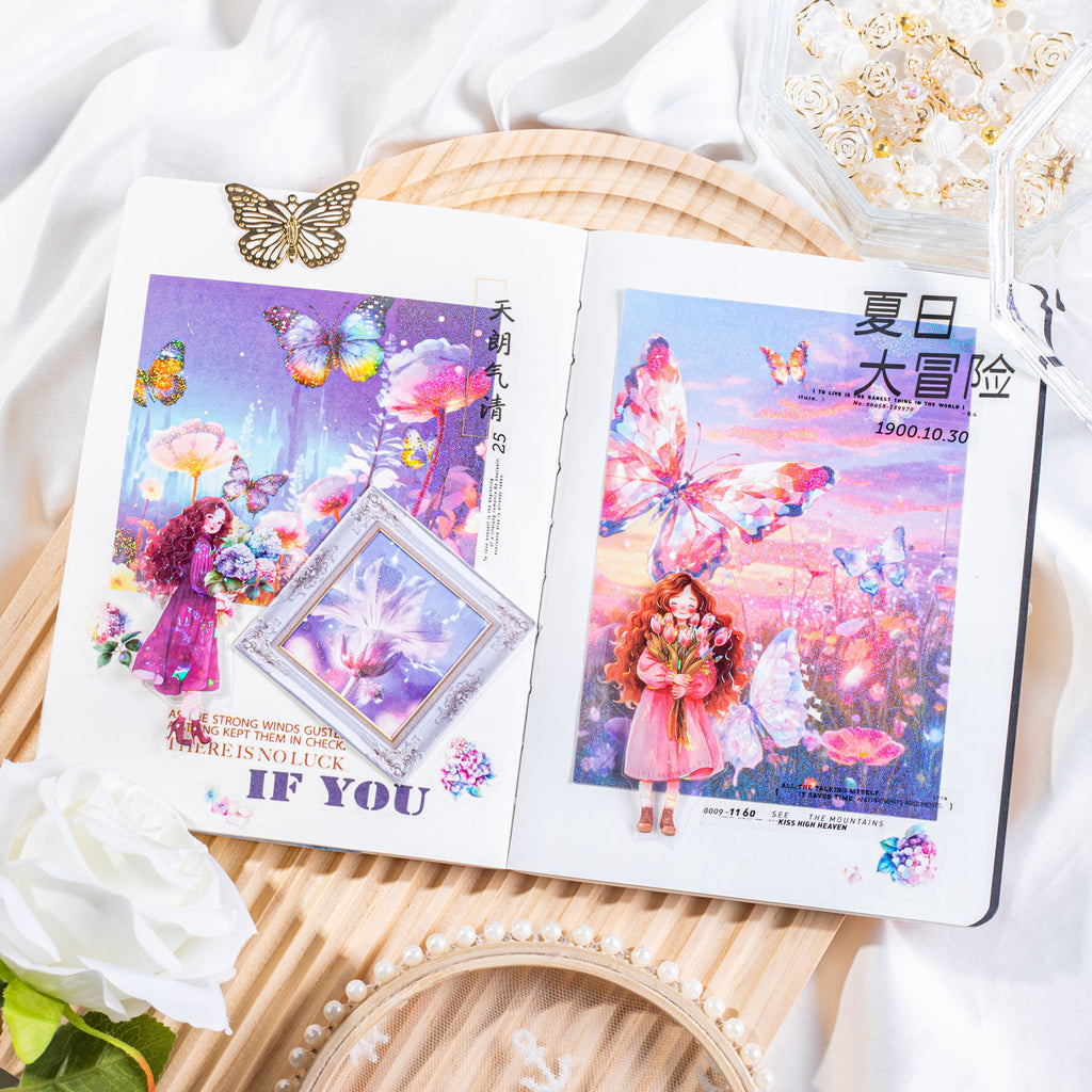 5 Pcs Flowers Washi Paper Stickers FHSS