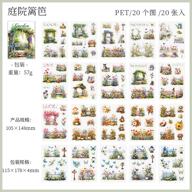 20 Pcs Garden Scrapbook Stickers Book WDMMHY