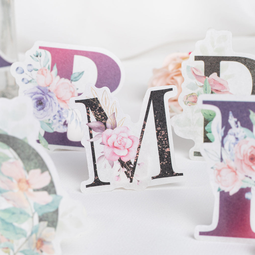 26 Pcs Floral Letter Stickers ZMHS