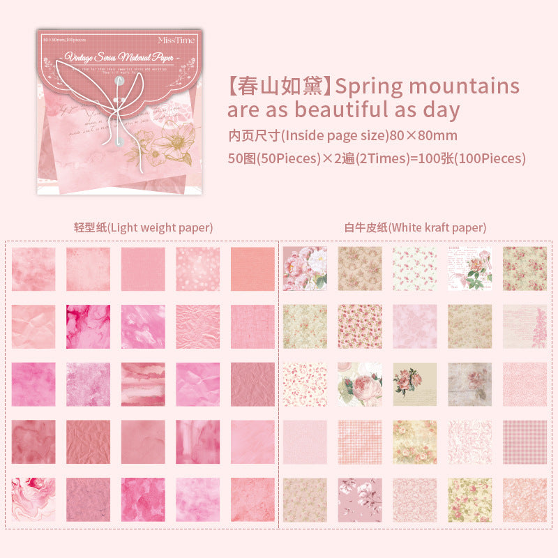 100pcs Scrapbook Paper CSRD