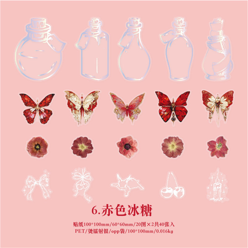 40pcs PET Butterfly Stickers DWHY