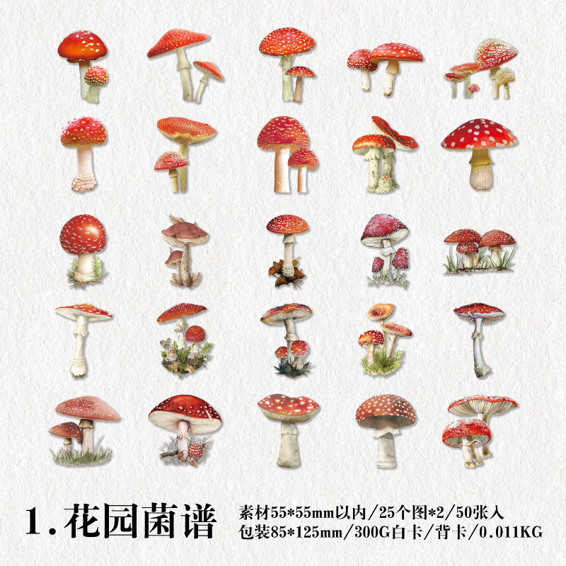 50 Pcs Flowers PET Stickers HJSC