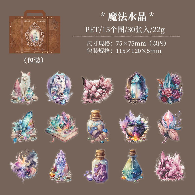 30pcs PET Magic Theme Stickers SQMFX