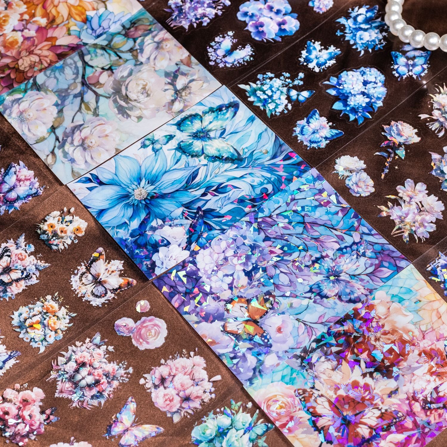 10 Pcs Butterfly and Flowers PET Stickers SYLX