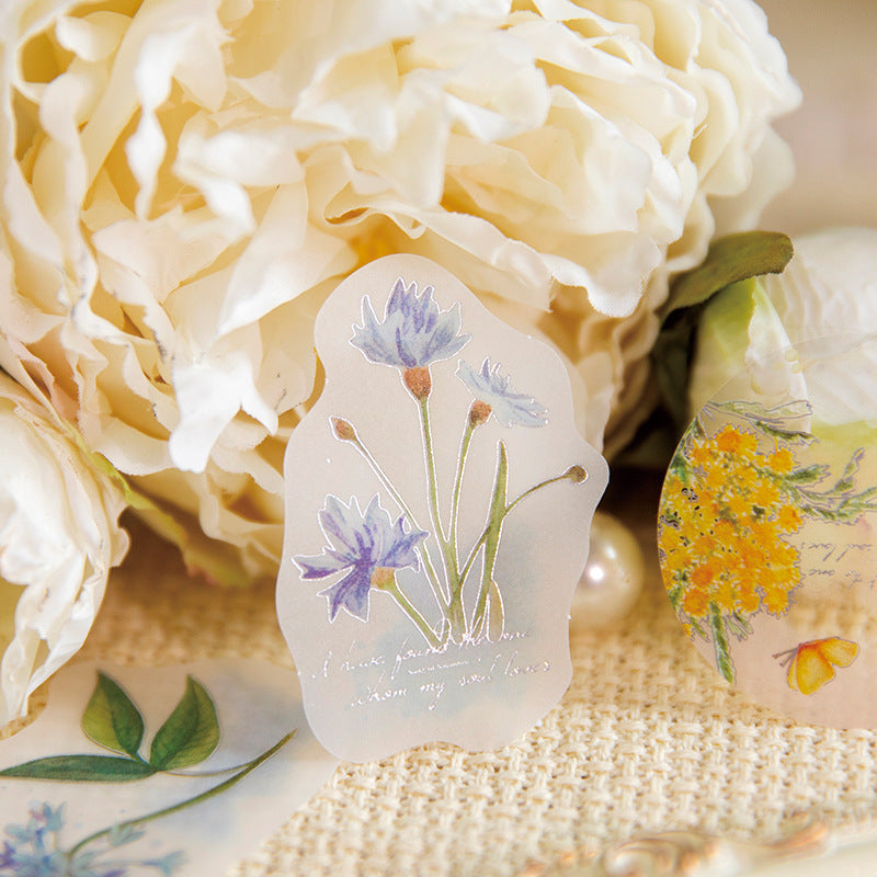 30pcs PET Flower Stickers HZDA