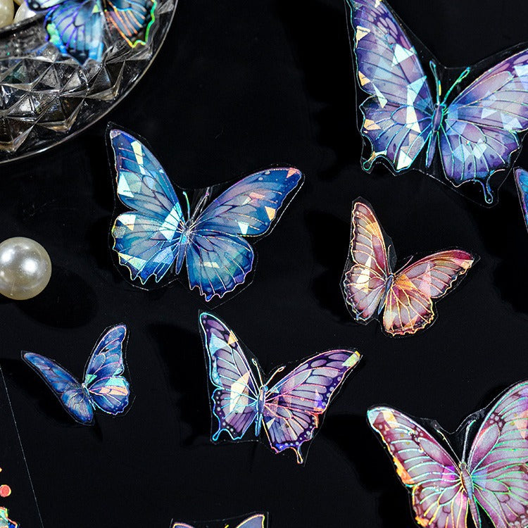 2 Pcs Butterfly PET Stickers DMQY