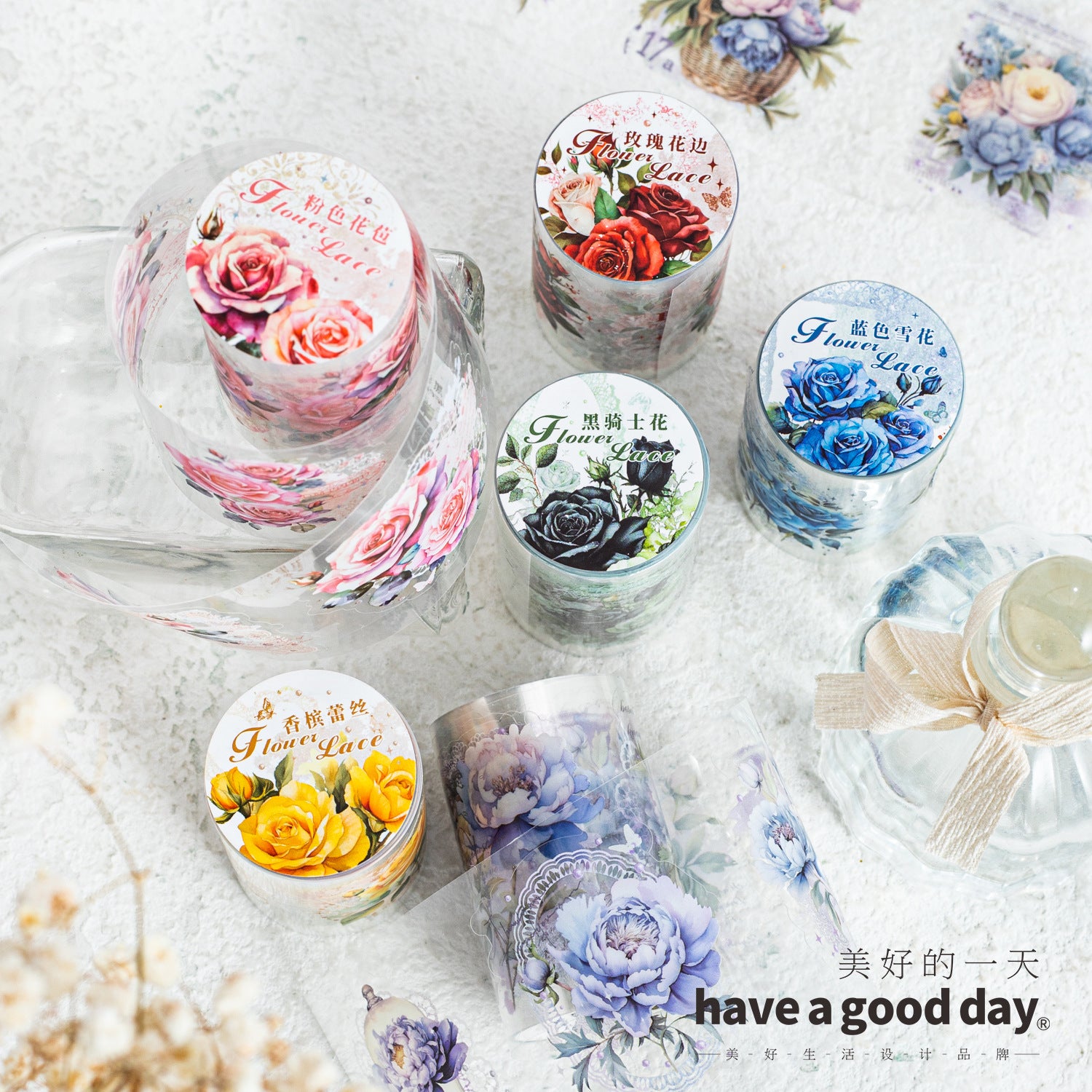 1 Roll Flowers PET Tape HMLS