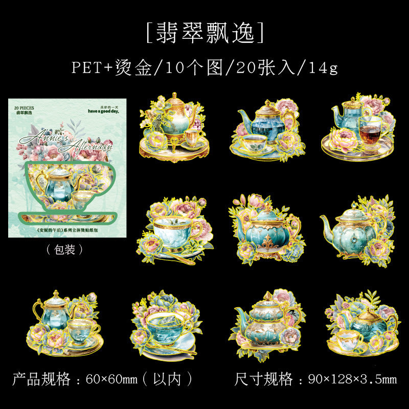 20pcs PET Flowers Stickers ANWH