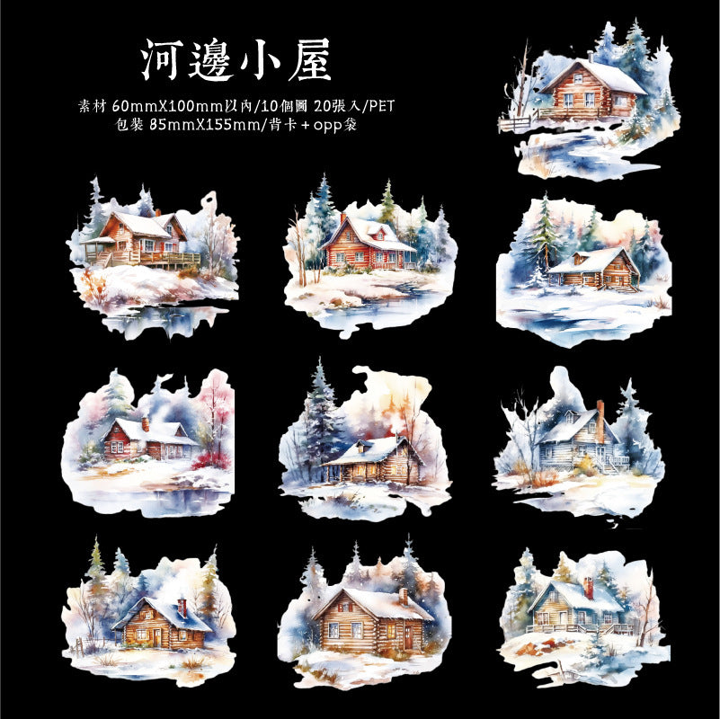 20Pcs Snow Theme PET Stickers LMDY