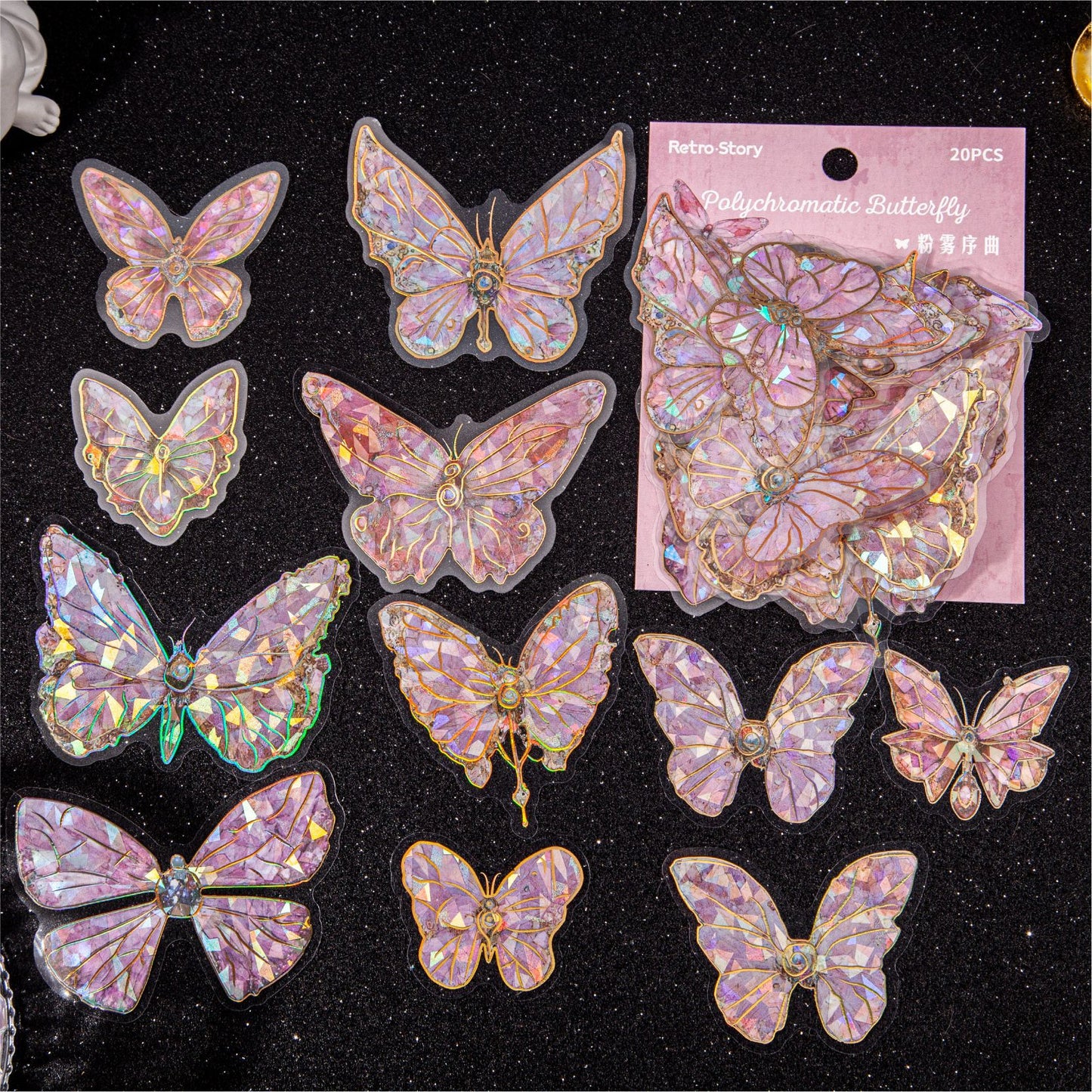 20pcs PET Butterfly Stickers LGDD