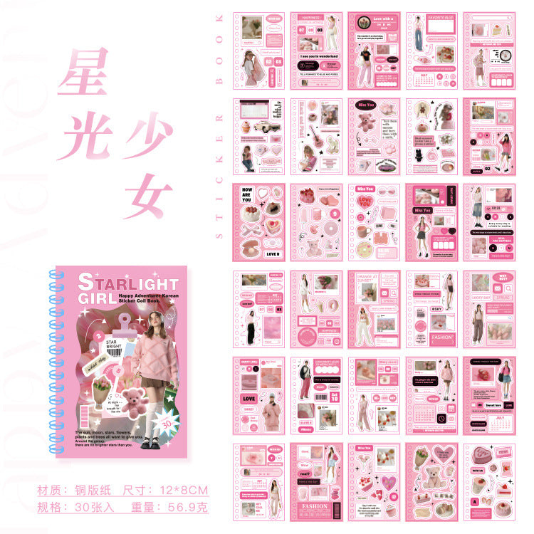 30 Sheets Cute Stickers Book KLMXJ