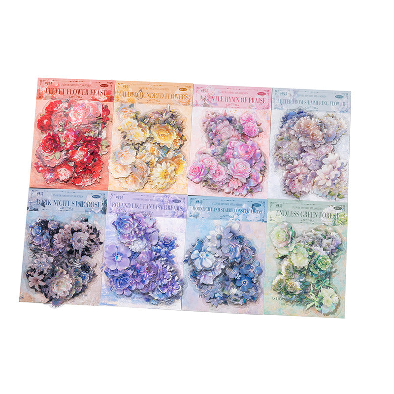 40pcs PET Flowers Stickers HHHXTJ